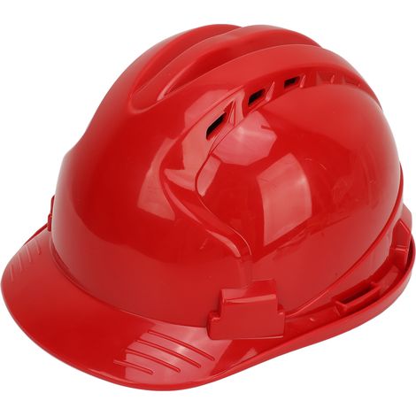 Ortviai Casque de Sécurité Industriel en ABS Renforcé – Rouge, Léger et Ventilé pour Chantier et BTP