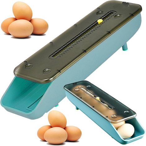 Boîte de rangement pour œufs au réfrigérateur, plateau à 7 œufs avec indicateur de date, organisateur empilable (1/5)