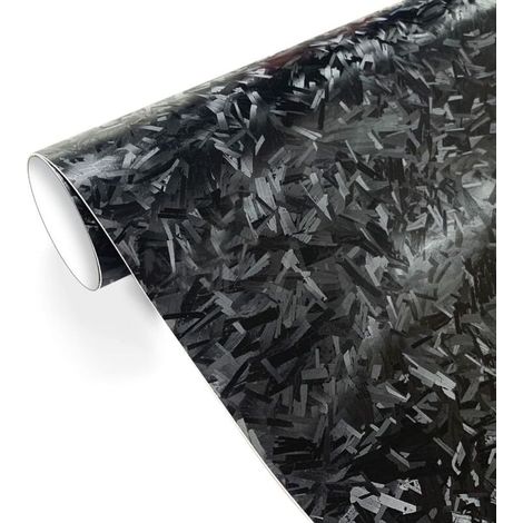 (Black, 30 x 150CM) Forged Car Wrap, Carbon Vinyl Wrap Film, Self-adhesive Waterproof Bubble-free, Car Sticker for Car/Motorcycle/Bike Decoration