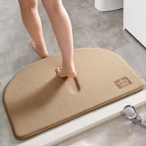 40x60cm, Couleur Kaki Tapis De Bain Antidrapant Demi-cercle Demi-cercle, Tapis De Bain, Tapis De Douche Antidrapant Pour Chambre Et Salle De Bain, (1/4)