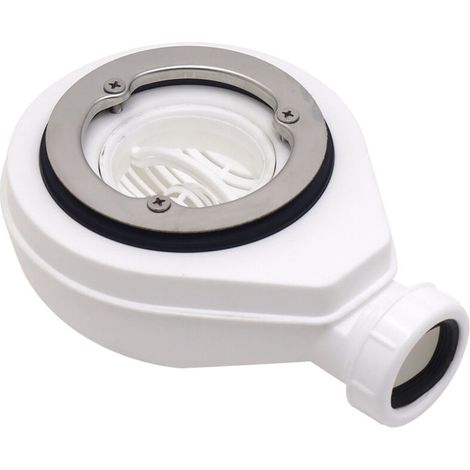 kit de trou de vidange de bac de douche, blanc, Kit de vidange bac de douche, drain de douche avec siphon, Raccords pour Receveur de douche (1/5)
