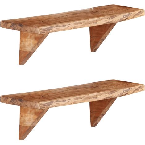 Estantes de pared 2 uds madera maciza de acacia 60x20x18 cm vidaXL (1/5)