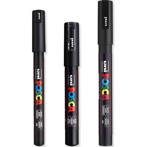 Lot de 3urs Peinture Noir Pointes Fines 0,7mm à 1,8mm Pour Métal Verre Plastique (1/5)