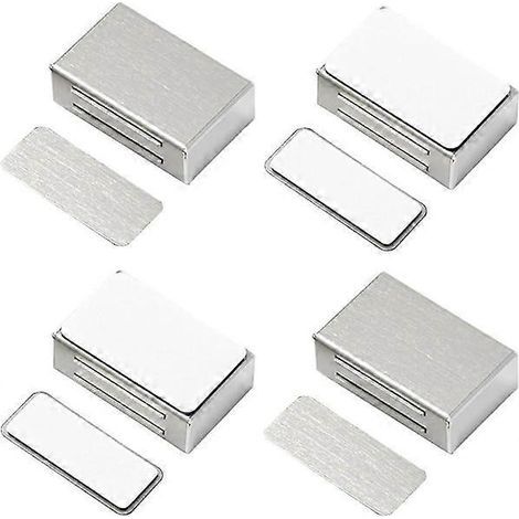 Verrou magnétique autocollant Jiayi, lot de 4, loquet de porte magnétique puissant en acier inoxydable pour cuisine (1/5)