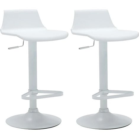 Lot de 2 tabourets de bar - Polypropylène - Coloris blanc - CALAS (1/5)