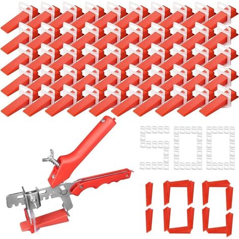 601 Pièces Kit Nivellement Carrelage avec 500 Pinces Cale Carrelage Pour Carreaux De 2 Mm, 100 Nivellement Carrelage Réutilisables Et 1 Pince à Carreaux Pour La Pose De Carreaux Au Mur Et Au Sol (1/4)