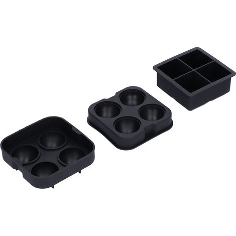 Moule à glaçons en silicone à 4 compartiments, moule à glaçons carrés/sphériques, antiadhésif (1/5)