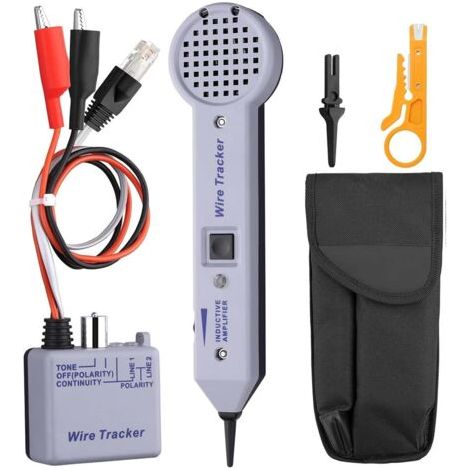 Kit de Traceur de Fil 200EP, Testeur de Circuit de Traceur de Fil Réseau Kit de Testeur de Traçage de Câble Impédance D'entrée 100MOhm Audio Amplificateur à Induction Réglable