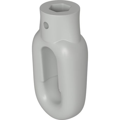 BAUHELD Markisenöse Oval 10 mm Ral 7035 für Fleischerhaken