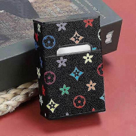 Étui à cigarettes double face en cuir PU, design épais, étui à rabat portable et original pour hommes (1/5)
