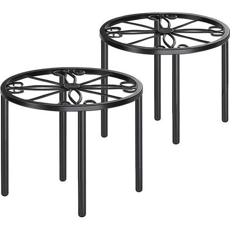Ensemble de 2 supports pour plantes 20 cm / 7,8'' en métal - Support pour fleurs - Étagère pour plantes - Support pour pots de fleurs pour salon, chambre, balcon et jardin (1/2)
