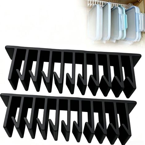 Lid Loft Lid Organizer Lid Loft Pot Lid Storage Rack (Black, 2pcs)