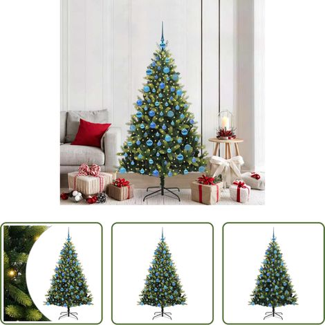 Sapin de Noël LED - Arbre de Noël artificiel en silicone flexible 300 LEDs 180 cm (1/5)