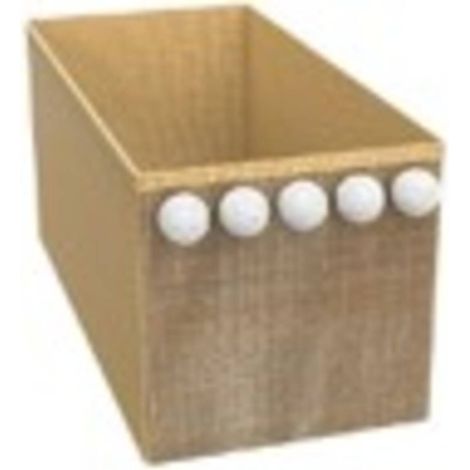Scatola portaoggetti pieghevole in juta yuki 14x29 cm, beige, con pompon - Atmosphera créateur d'intérieur (1/3)