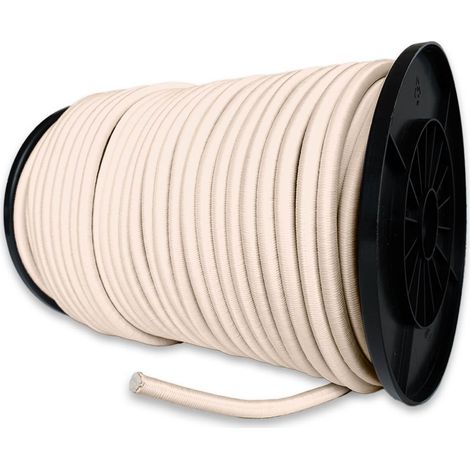 Cuerda elástica Marfil 100 metros - Calidad Profesional TECPLAST 9SW - Cable elástico - Diámetro 9 mm