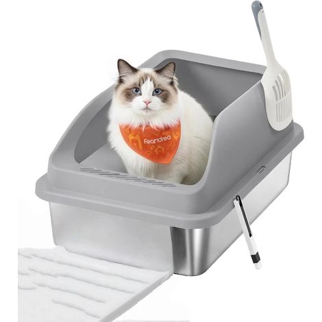 Katzenstreu und Katzentoilette – Geschlossene, tragbare Katzentoilette mit Schaufel, ohne Sandschale