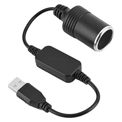 Convertisseur USB A mâle vers prise allume-cigare femelle 12 V, convertisseur de puissance de port USB pour caméra de tableau de bord GPS(60cm) (1/4)