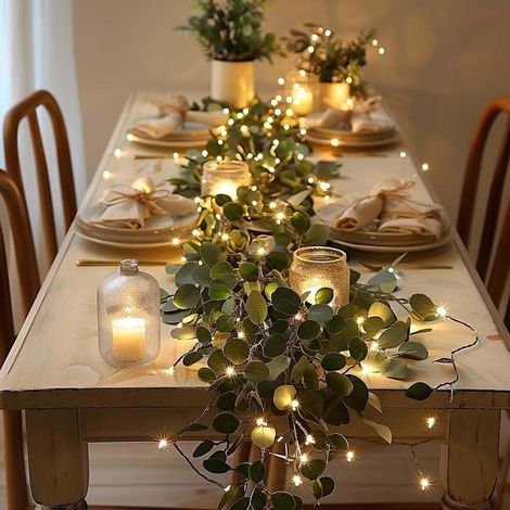 Guirlande Lumineuse - LED Blanc Chaud - Fonctionne Sur Piles - Pour Décoration Intérieure Extérieure - 1 Pièce (1/5)