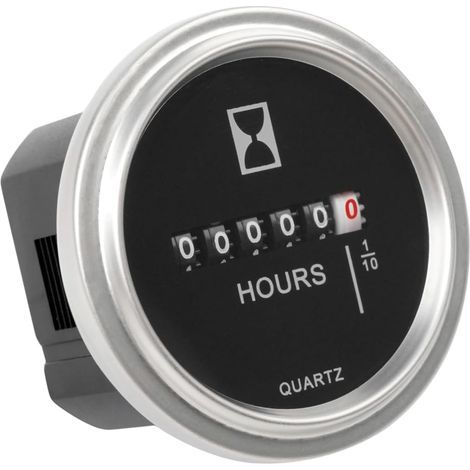 Mechanical hour meter, DC 6V to 80V, records the total number of operating hours of lawnmowers, golf carts and other DC powered devices. (1/5)