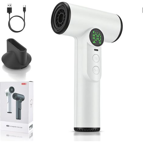 Sèche-cheveux de Voyage avec Batterie 15600mAh - Sèche-cheveux sans Fil avec 100 Températures (1/5)