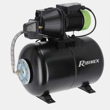 Ribiland – Pompe surpresseur 50L 1180W – Pression max 4,5 bars – Cuve en tôle peinte époxy – Hauteur d'aspiration 7 m – PRS50JET121
