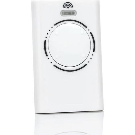 Telecomando universale a 4 tasti bianchi, compatibile con cancelli e porte per garage FAAC XT4 (frequenze 300–868 MHz), copiabile facilmente senza programmazione