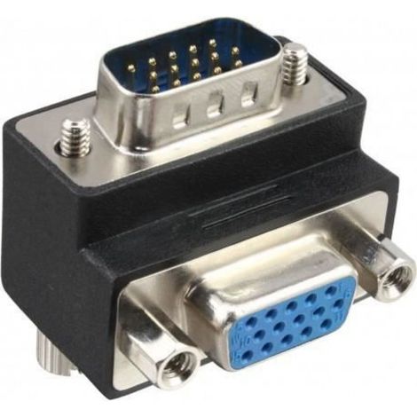 Adaptateur VGA - Angle 90° - Mâle Vers Femelle - Pour Installation Compacte En Espace Restreint - 1 Pièce (1/2)