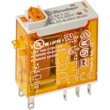 Relais 2W 8A 24V AC FINDER 465280240040 (1/3)