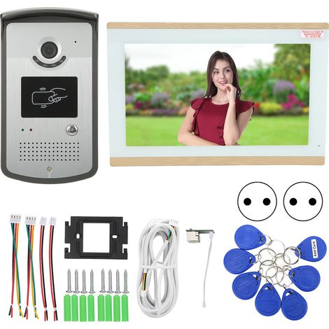 Interphone vidéo filaire WiFi 10 pouces avec application Tuya, système de visiophonie intelligent 100-240V, prise UE. (1/5)
