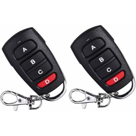 Lot de 2 télécommandes universelles 433 MHz – 4 canaux – Transmission jusqu'à 100m – Compatible avec motorisations de garage (1/5)