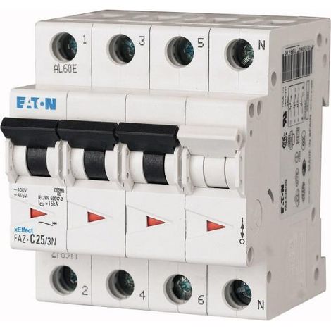 Disjoncteur modulaire 5A 3Np courbe D 000278991 EATON FAZ D5/3N