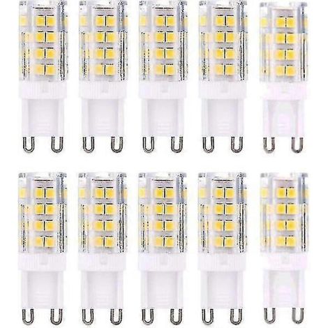 Lot de 10 ampoules LED G9 5 W blanc chaud 3000 K, équivalent à 40 W halogènes, 420 lumens, non dimmables (1/5)