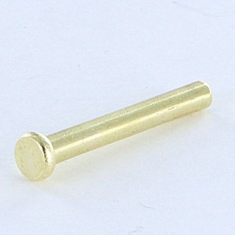 Rivet à frapper Tête plate 2.6X20 Diamètre de tête: 4.5 EP1.2 Acier laitonne - 1 pièce (1/2)