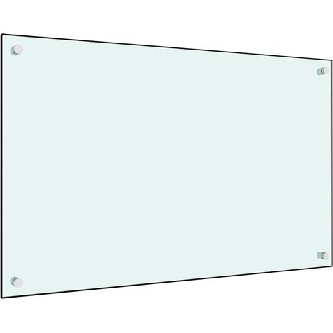 vidaXL Paraschizzi per Cucina Bianco 80x50 cm in Vetro Temperato