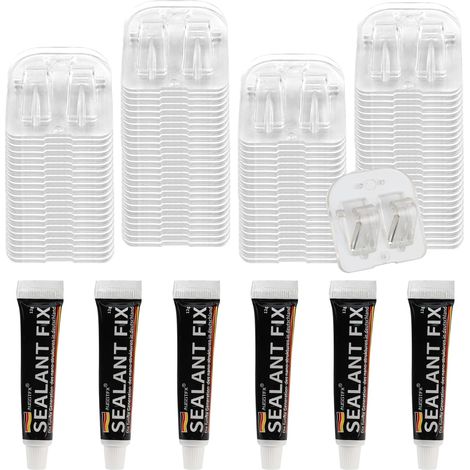 100 Pièces Crochet sans Percage de Filet Chat Balcon, Étanche, Crochet Protection Fenetre Chat Anti UV pour Filet de Protection Chat, avec 6 Adhésif Extra Fort (1/5)