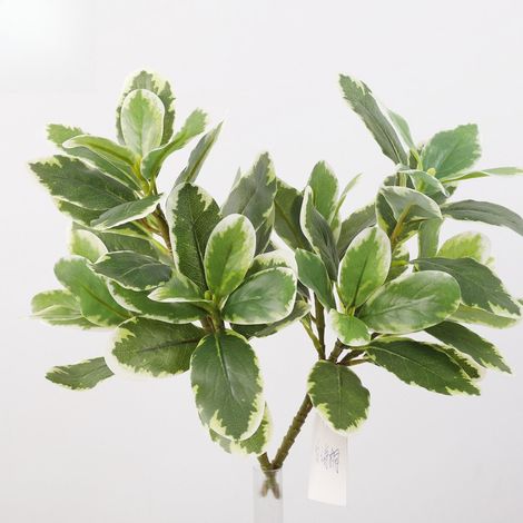 Künstliche Pflanzen Outdoor Croton 2er Set – Garten Balkon Deko UV Beständig Weiß Grün (1/4)