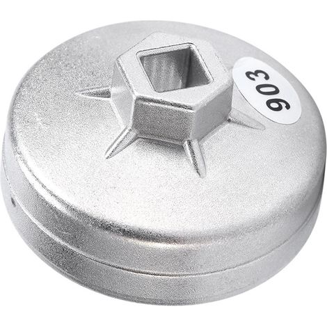 74-mm-Ölfilterschlüssel aus Aluminium mit 14 Klingen, Steckschlüssel-Auszieher 903, silberfarben, für BMW, Audi und Mercedes (1/5)