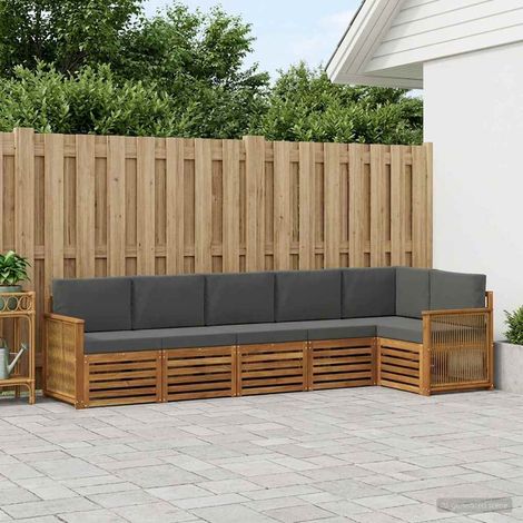 vidaXL Ecksofa Set mit Kissen 5 pcs Natur und Anthrazit (1/5)