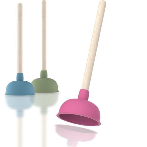 Pot Pompe à Ventouse colorée pour Toilettes bouchées, lavabo, Douche, WC, Nettoyage sans Produits Chimiques, Rose Bonbon (1/5)