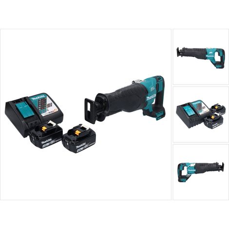 Sierra de sable sin cable Makita DJR 187 RM 18 V sin escobillas + 2x batería recargable 4,0 Ah + cargador