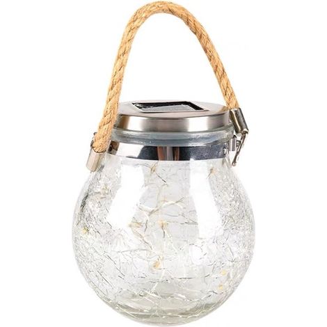 Éclairage solaire de jardin - Suspension - Lampe solaire d'extérieur - Lumière blanche chaude - Suspensions pour terrasse/balcon - Lumière transparente/chaude - Verre transparent/lumière chaude (1/5)