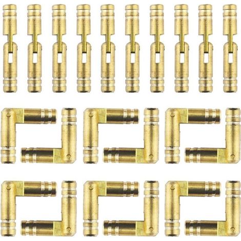Bardusch Mini Charnière Invisible en Laiton - 30 Pièces, 4 x 25mm, Cylindrique, Caché, Tonneau, Doré (1/5)