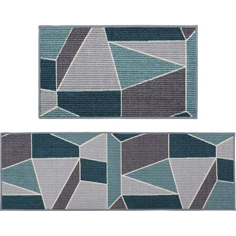 Fiora Machine Washable Doormat and Runner, Duck Egg (1/4)