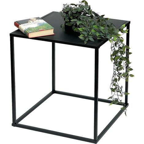 DanDiBo Couchtisch Schwarz Metall S Beistelltisch Wohnzimmer 96252 Tisch Beistelltisch 42 cm Sofatisch Küchentisch Modern