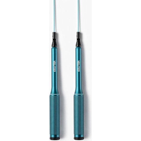 Corda per saltare VELITES Fire 2.0 blu doppie cuscinetto a sfere impugnature zigrinate