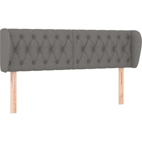 Maison Exclusive - Cabecero de tela gris oscuro 163x23x78/88 cm (1/5)