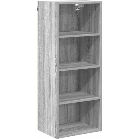 Armadio pensile moderno con ampio spazio portaoggetti 40 x 29,5 x 100 cm in legno multistrato grigio sonoma 020053510