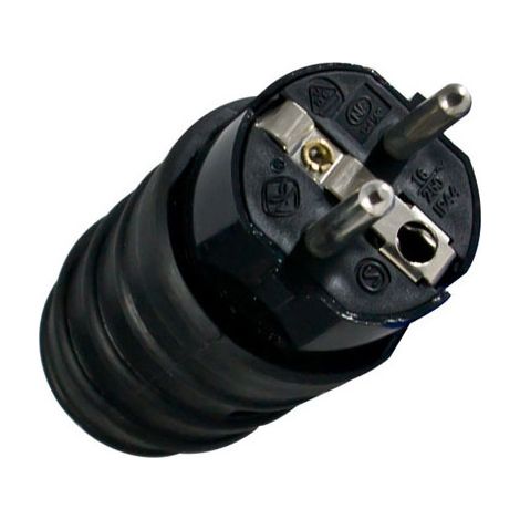 FICHE MALE ETANCHE IP44 16A NOIRE