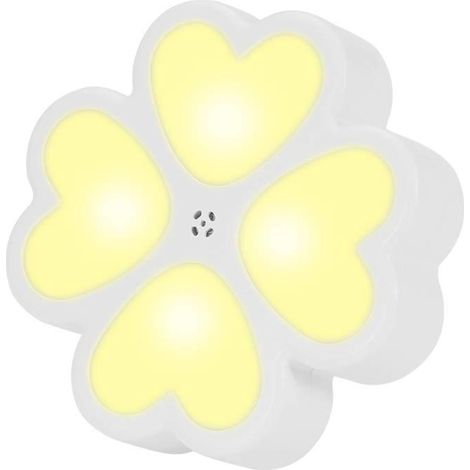 Pack de 2 bases de luz nocturna con sensor crepuscular, luz nocturna LED para bebé, encendido/apagado automático, luz nocturna infantil para habitación de bebé, pasillo, dormitorio, escaleras, cocina, (1/4)