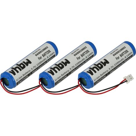 vhbw 3x Akku Ersatz für BATT20L für digital Radio (2200 mAh, 3,7 V, Li-Ion)